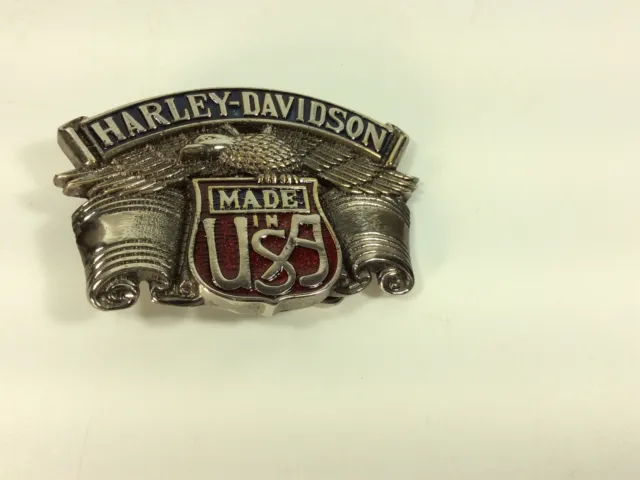 1983 Vintage Baron Harley Davidson Eagle Solid Brass Belt Buckle