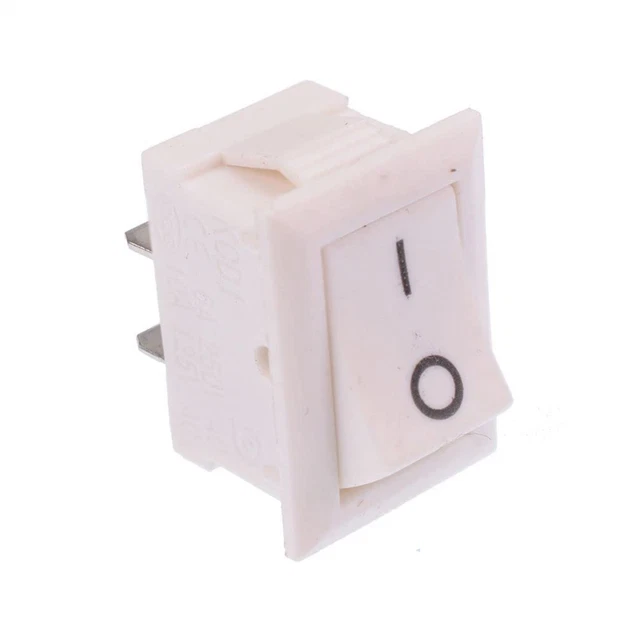 WHITE ON-OFF RECTANGLE Rocker Switch SPST £2.69 - PicClick UK