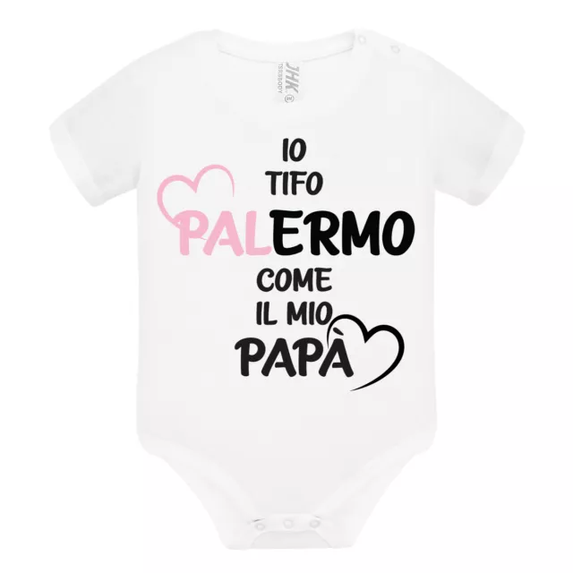 Body divertente neonato LoL Io Tifo Palermo come il mio papà