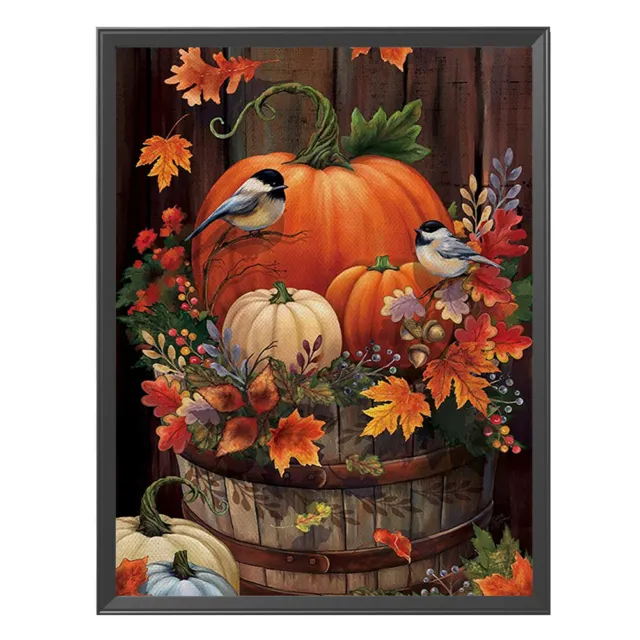 11CT Printed Full Cross Stitch DIY Pumpkin Bird Hand Painting Room Decoration FR 3