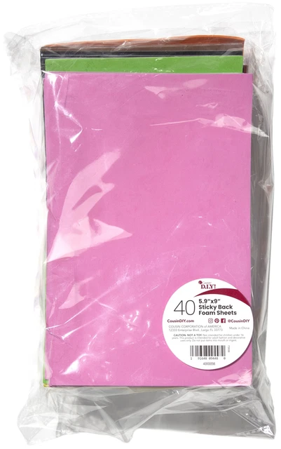 Hojas de espuma posterior pegajosas paquete de valor 6""X9"" 40/paquete surtido -40000556
