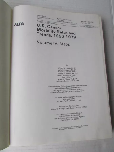 U S  Cancer Mortality Rates and Trends  1950-1979- U.S. Environmental Volume IV 3