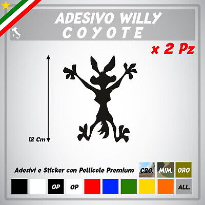 2x Adesivo Willy il Coyote Road Runner Tuning auto moto casco sticker decals