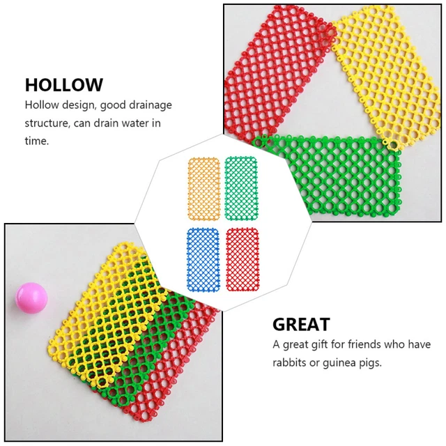 4PCS Kunststoff Pet Matte Kaninchen Matten für Käfig Ratte Füße Pads 2