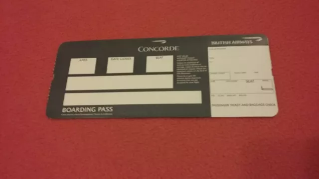 British Airways Concorde Boarding Pass March 2002 Last Issue