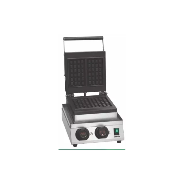 Gaufrier inox simple gaufre de Bruxelles (L)160 x (P)100 x (H)32 mm, 1800 W, 220