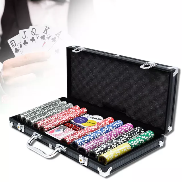 500 Laser Pokerkoffer Pokerchips + Alu Koffer Poker Set Jeton Schwarz Standard