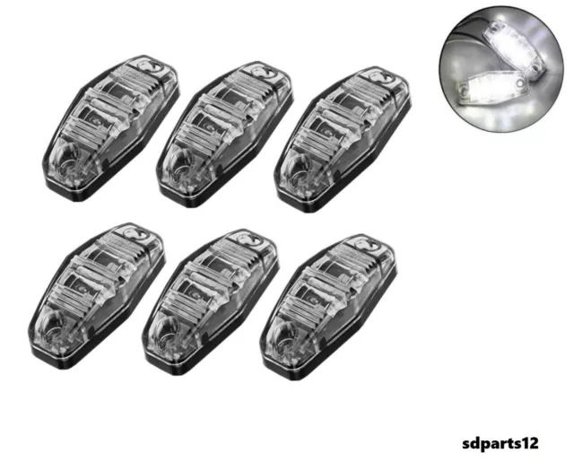 6x 12-24V Blanc LED Feux De Gabarit Position Avant Pour Camion Benne Plateau Van