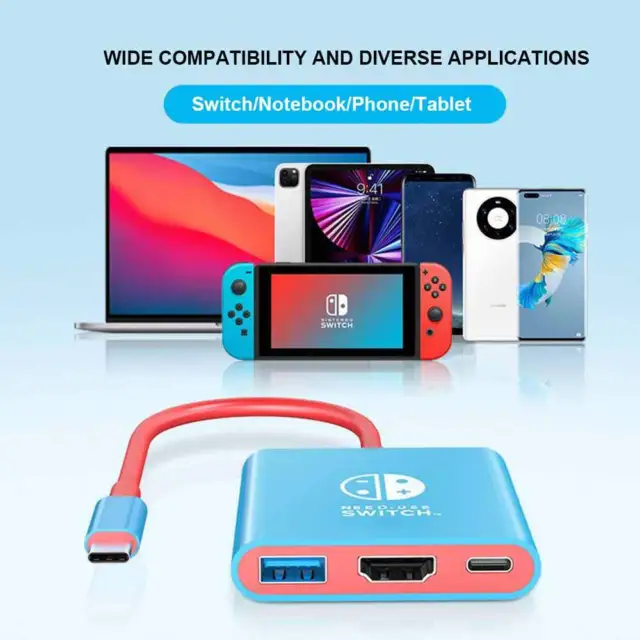 Portable Nintendo Switch Docking Charging Station TYPE-C Hub with HDMI Gaming UK