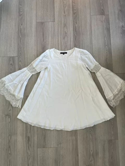 For Love & Lemons White Lace Tunic Shirt Dress Sz Medium