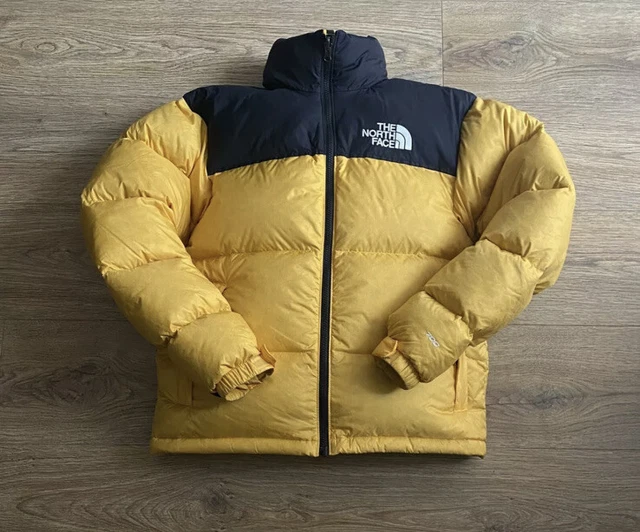 RPR £270 Genuine The North Face 1996 Nuptse Jacket 700 Black Yellow Puffer