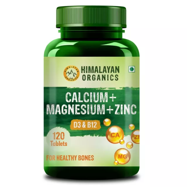 Himalayan Organics Calcium Magnesium Zinc 120 Vegetarian Tablets FS