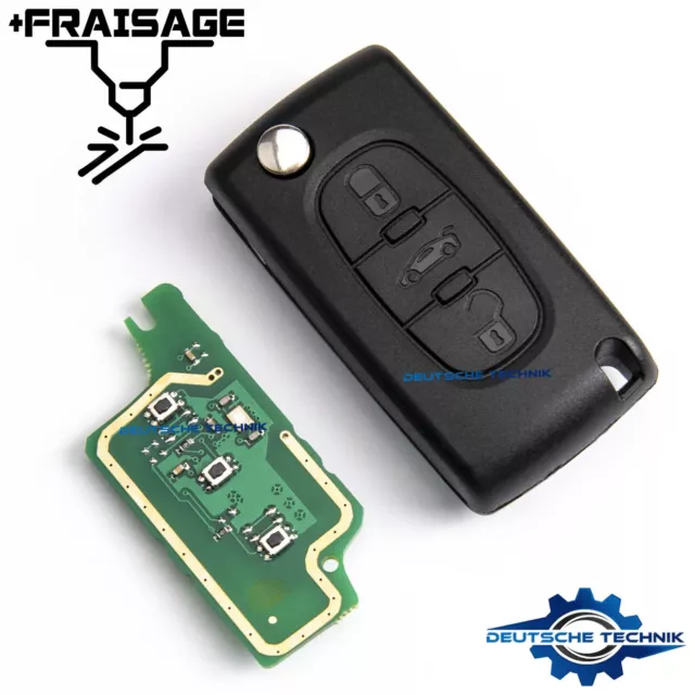 Cle Telecommande 433Mhz Id46 Pour Citroen C2 C3 C4 C5 Jumper Jumpy + Fraisage