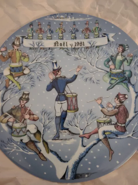 Vintage 1981 Limoges Haviland 12 Days of Christmas Plate 12 Drummers Drumming