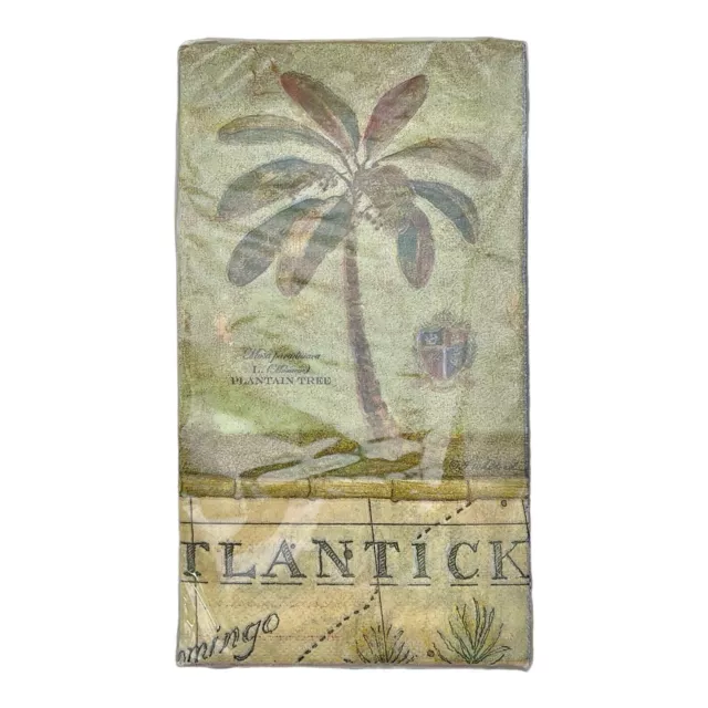 Tropical Map Themed Cocktail Party Napkins 16ct 2 Ply Lot of 6