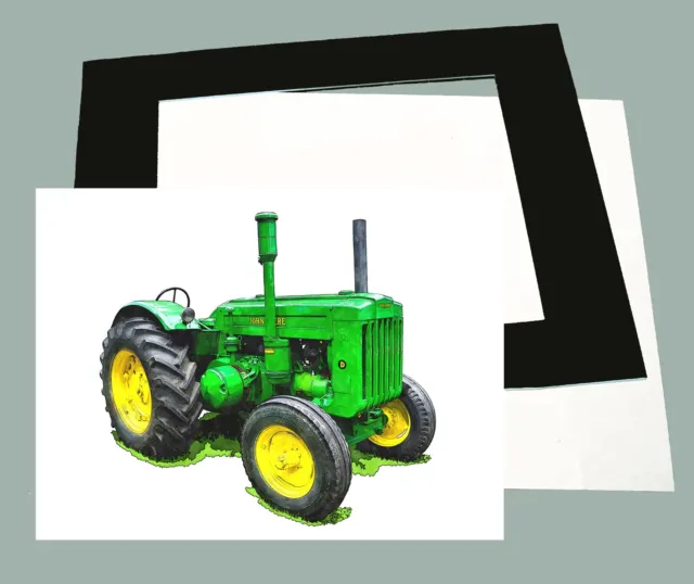 John Deere Model D Farm Tractor Art Print with Backing and Mat