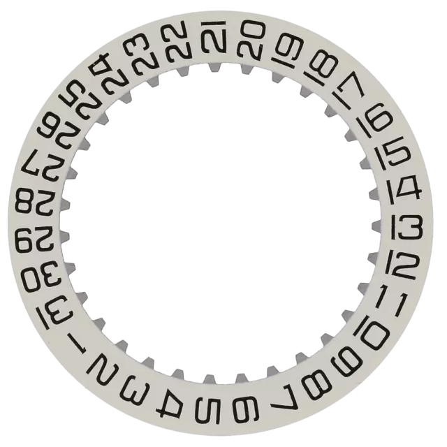 steel @3 calendar date indicator disc Omega electronic f300 1250 9025 ESA 9162