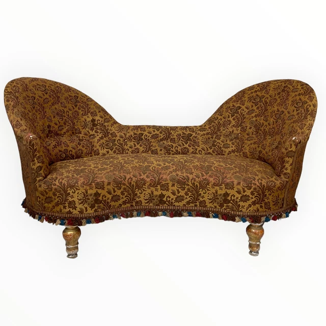 Divano Luigi Filippo XIX secolo dorato foglia oro zecchino epoca '800