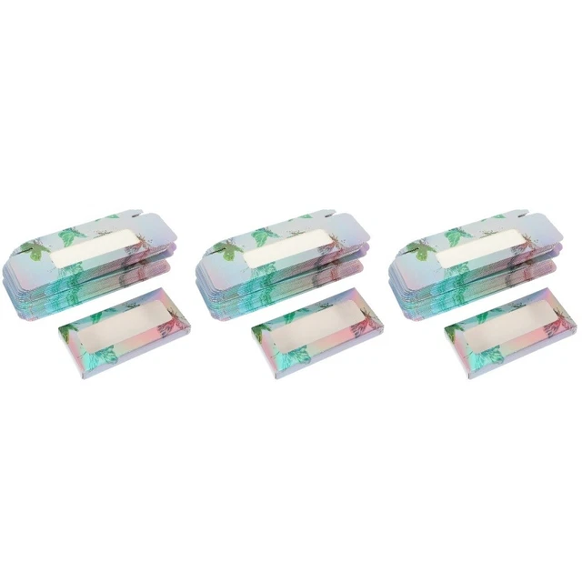 150 piezas Pequeñas cajas de pestañas decorativas reutilizables Contenedor de pestañas Cajas de pestañas