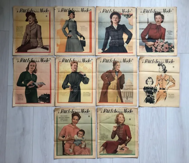 10x LE PETIT ECHO DE LA MODE illustrée 1939 - 1940