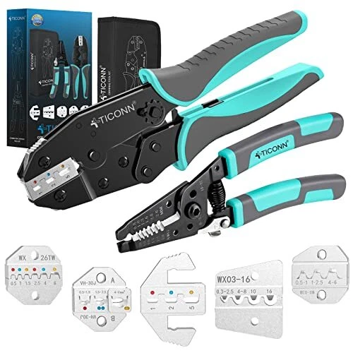 Crimping Tool for Heat Shrink Connectors - Ratcheting Wire Crimper - Crimping