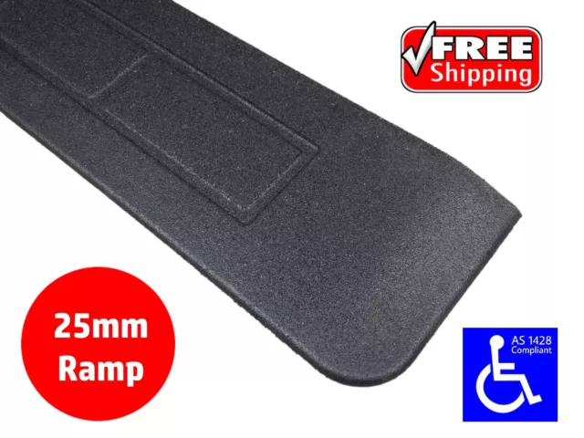 RUBBER THRESHOLD RAMP 25mm WHEELCHAIR ACCESS DISABILITY DOOR STEP WEDGE