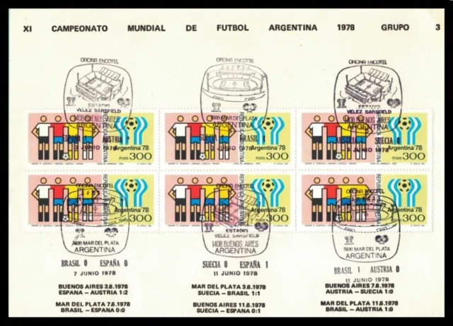 Argentinien 1978 - Großkarte Mi. 1342 Ⓢ »Fussball-WM Argentinien '78 - Gruppe 3«