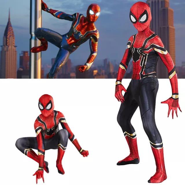 Kids Boys Avengers Iron Spiderman Superhero Cosplay Costume Fancy Dress Jumpsuit