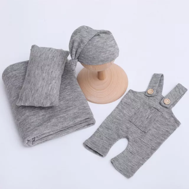 Bebé recién nacido Fotografía Ropa Mono Mono Pantalones Sombrero Gorra Manta Almohada