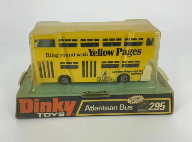 Dinky 295 Atlantean Bus. Scarce White Engine Cover & Blue Interior. Mint In Box