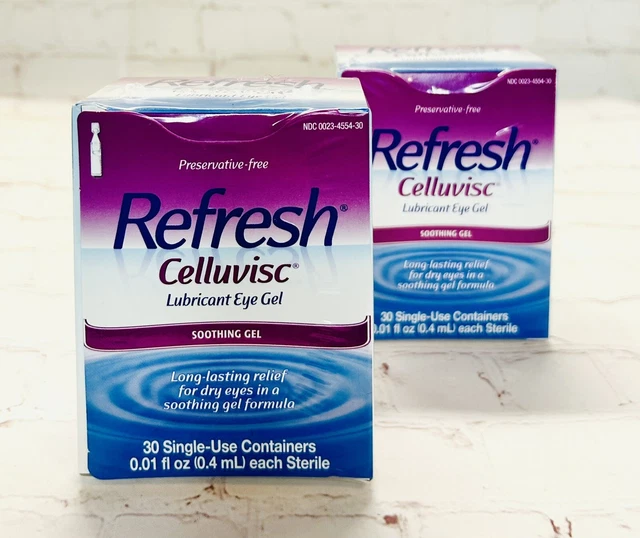 REFRESH CELLUVISC LUBRICANT Eye Gel 30 x 2 (60 Containers) Exp 5/24