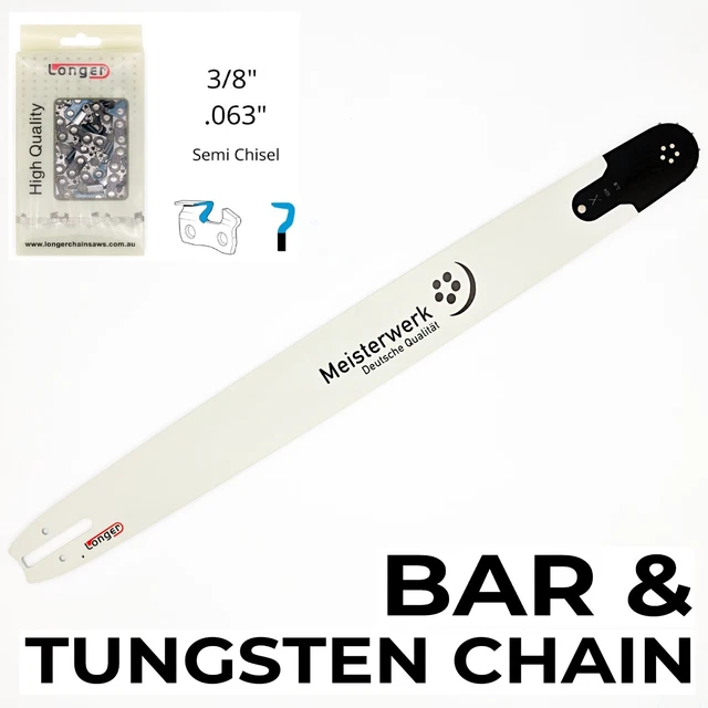20-Inch Chainsaw Bar & Tungsten Carbide Chain Combo For Stihl Saws (.063 Gauge, 3/8 Pitch, 72DL) 12 thumbnail image