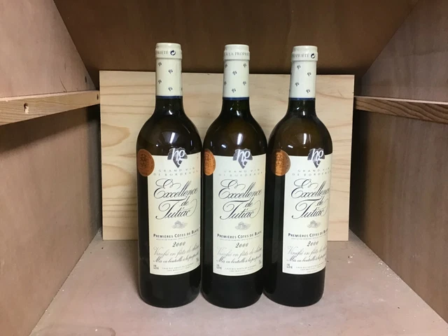 Vin  Bordeaux  Blanc  Premieres Cotes  De  Blayes  2000   Lot De  3  Btes