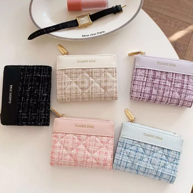 Mini Money Bag Solid Color Coin Purse Luxury Short Wallet  Girl