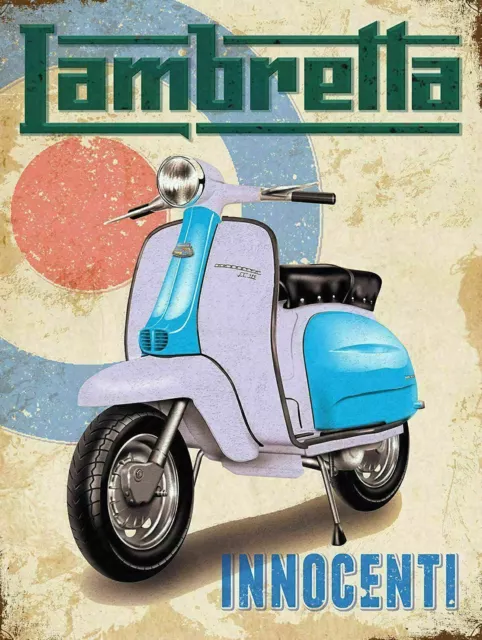 LAMBRETTA ROLLER, Retro Vintage Stil Metallschild/Schild Mann Höhle Schuppen Bar Pub