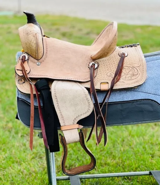 Youth - Kids Western Horse Saddle Ranch Style - Leather 10" to 13" Free Shipping