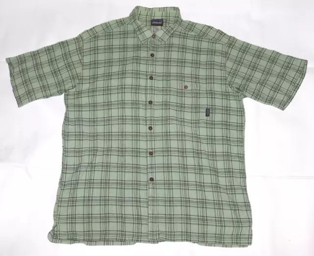 PATAGONIA MEN’S SHORT Sleeve Button Seersucker Shirt Size XL $24.99 ...
