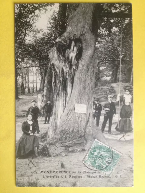 cpa Rare FRANCE MONTMORENCY Val d'Oise L' ARBRE de J.J. ROUSSEAU Balançoire TREE