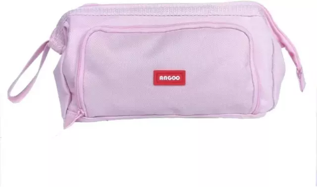 Pencil Case Large Capacity Pink Pencil Pouch Handheld Pen Bag Cosmetic Portable