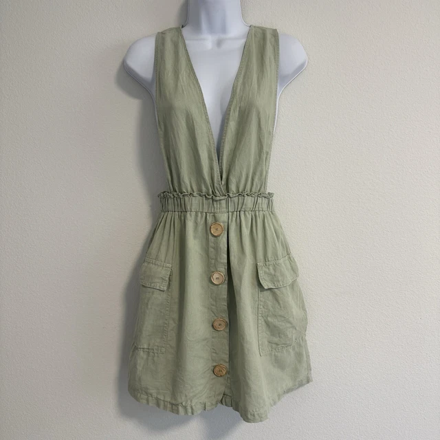 slim fit dress slacks Hedge Green Corduroy Overall Dress – Bicycle Pie main image 1