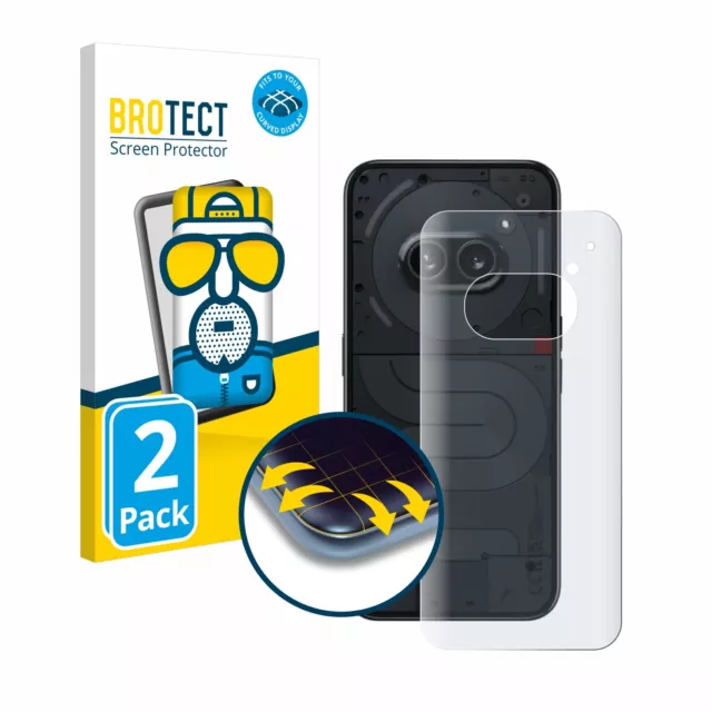 2x Full Cover Opaca Pellicola Protettiva per Nothing Phone (2a) (Posteriore)