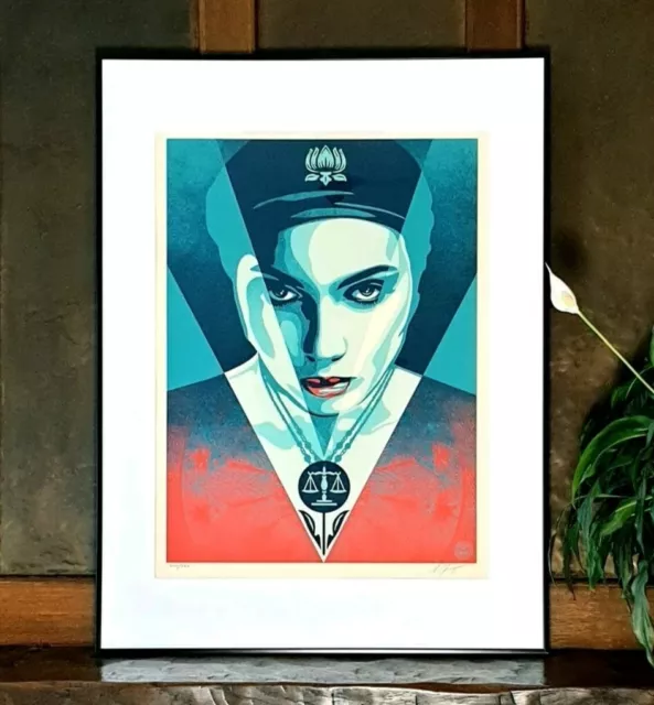 Shepard Fairey Obey Justice Woman Red Print  xx/550 Signed Sold out! Banksy Rnst