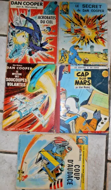 lot 5 bd ancien EO aventure de dan cooper mars soucoupe volante audace ciel secr