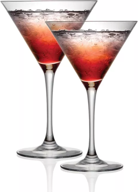 Set of 2 Martini Cocktail Party Glasses 300ml Drinking Glass Dishwasher Safe