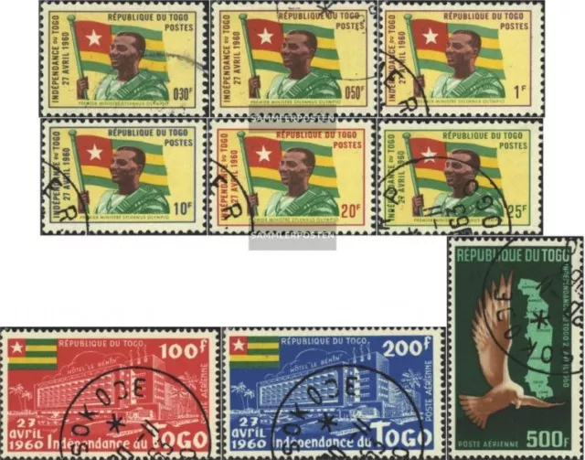 Togo 285-293 (complete issue) used 1960 Declaration of Independ