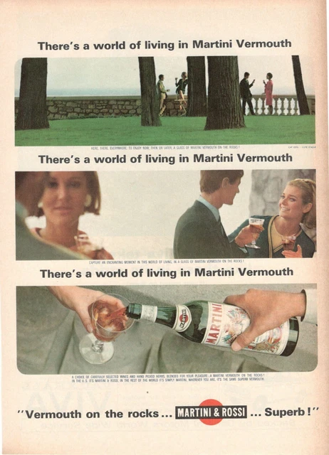 Publicité Originale Martini Vermouth 1965 - Martini & Rossi - Vintage États-Unis