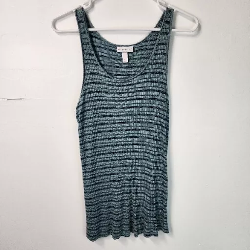 Liz Lange Maternity Long Tank Top Soft Shirt size M Green stripes Medium