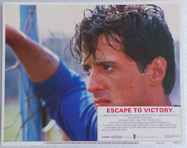 ORIGINAL 1981 LOBBY CARD 14 x 11 - 'ESCAPE TO VICTORY' - SYLVESTER STALLONE