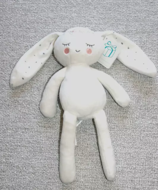 Simba Toys Doudou Peluche Lapin Blanc Yeux Dormeurs Couronne Fleur Rose Neuf