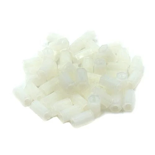 M3x10mm Nylon Hexagonal Pillar Female To Female Standoff Spacer Pillar White 50